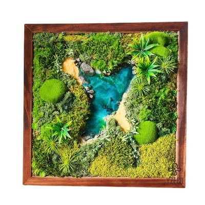 quality 30*30cm Mousse de rennes Paroi Stabilisé Panneau Art Pour la décoration de paysage avec logo personnalisé factory
